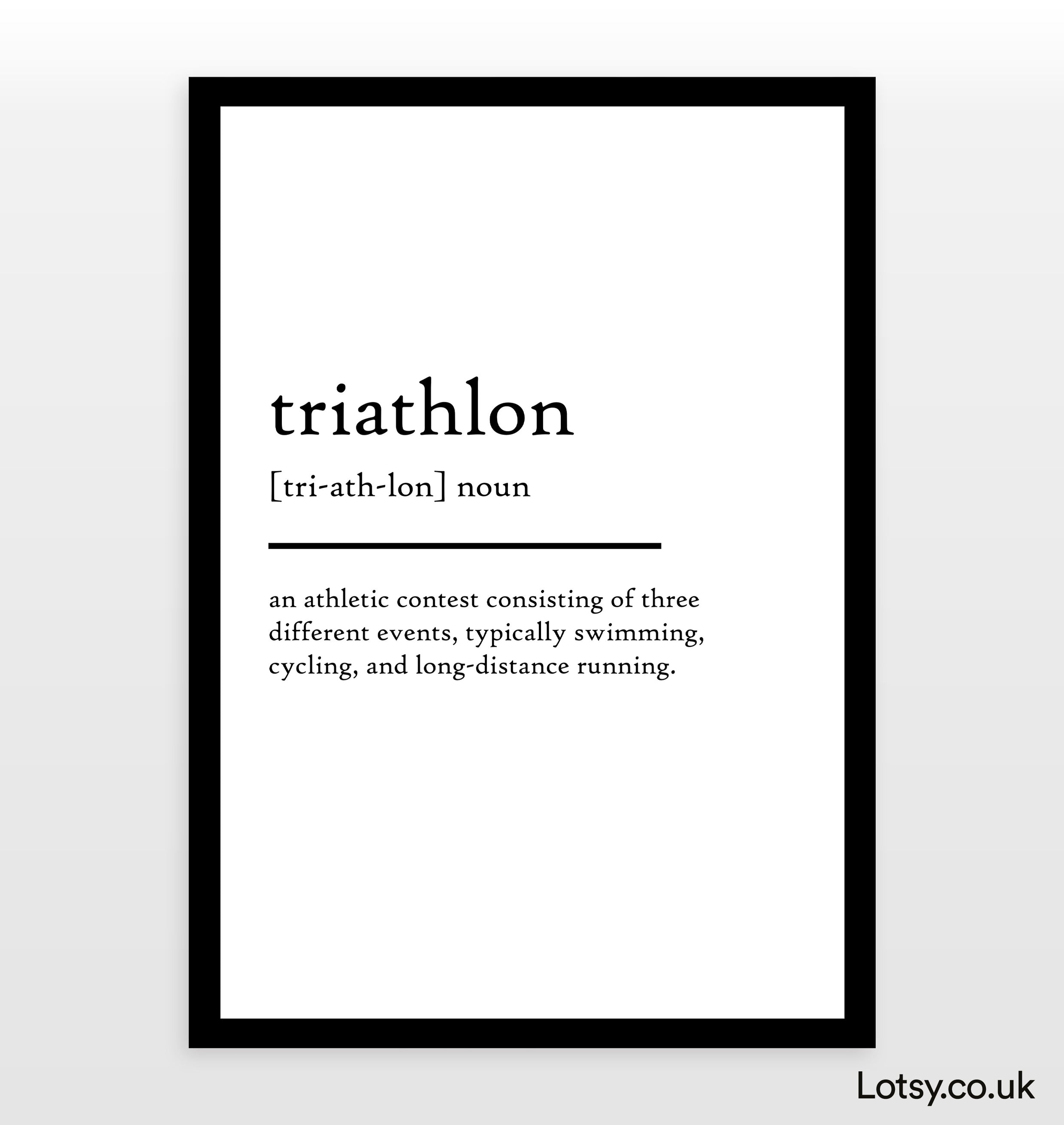 Triathlon - Definition Print — Lotsy.co.uk