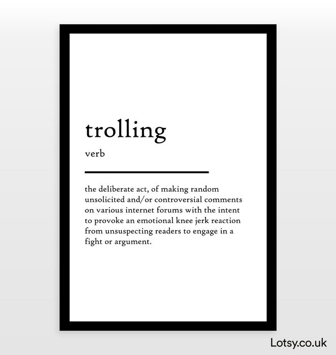 trolling - Definition Print