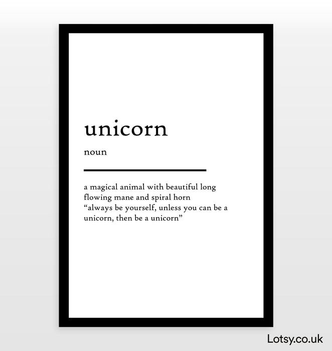 unicorn - Definition Print