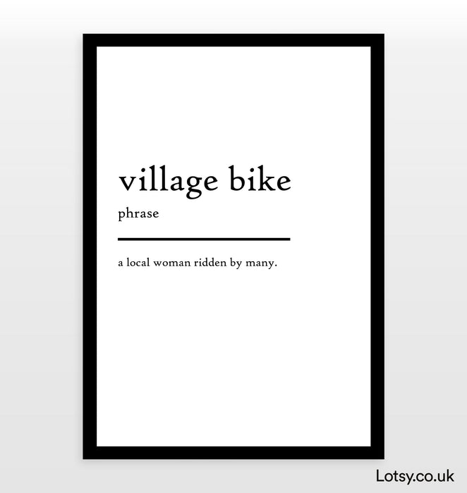 village bike Definition Print — - Main Image