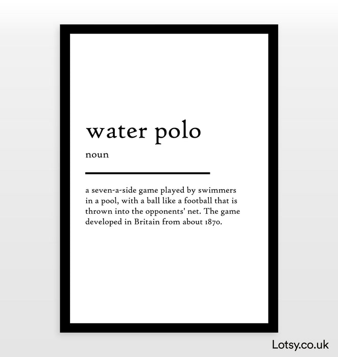 Water Polo - Definition Print