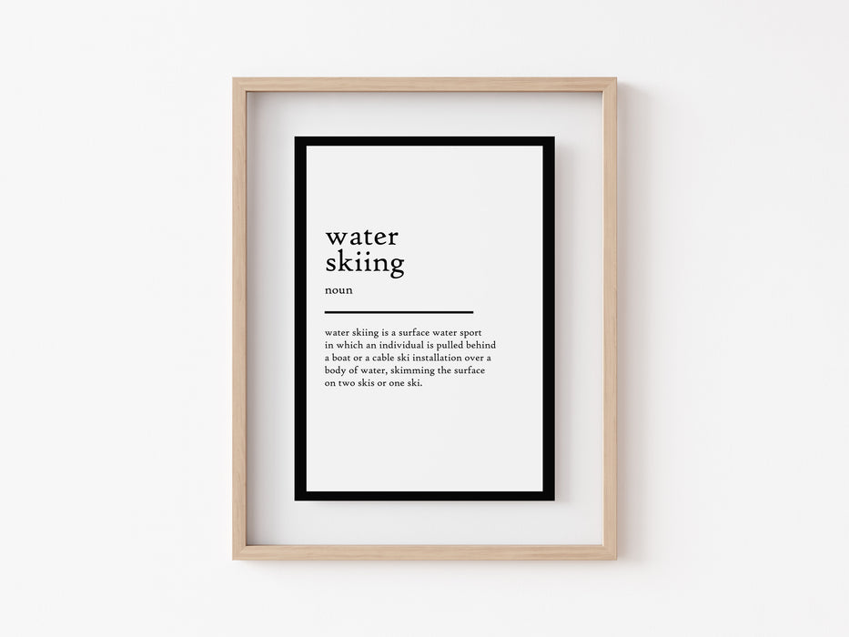Water skiing - Definition Print