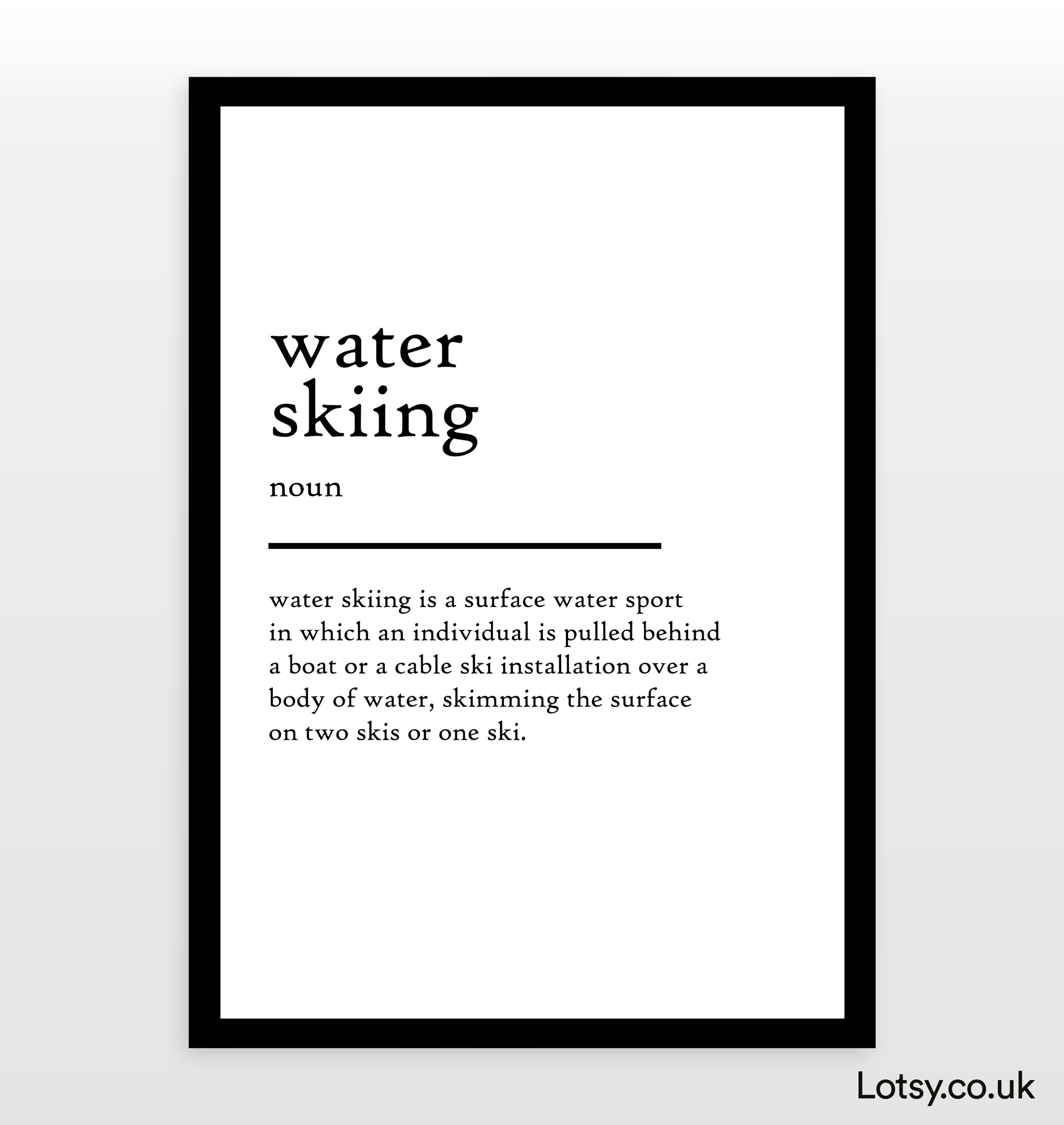 Water skiing Definition Print — Lotsy.co.uk