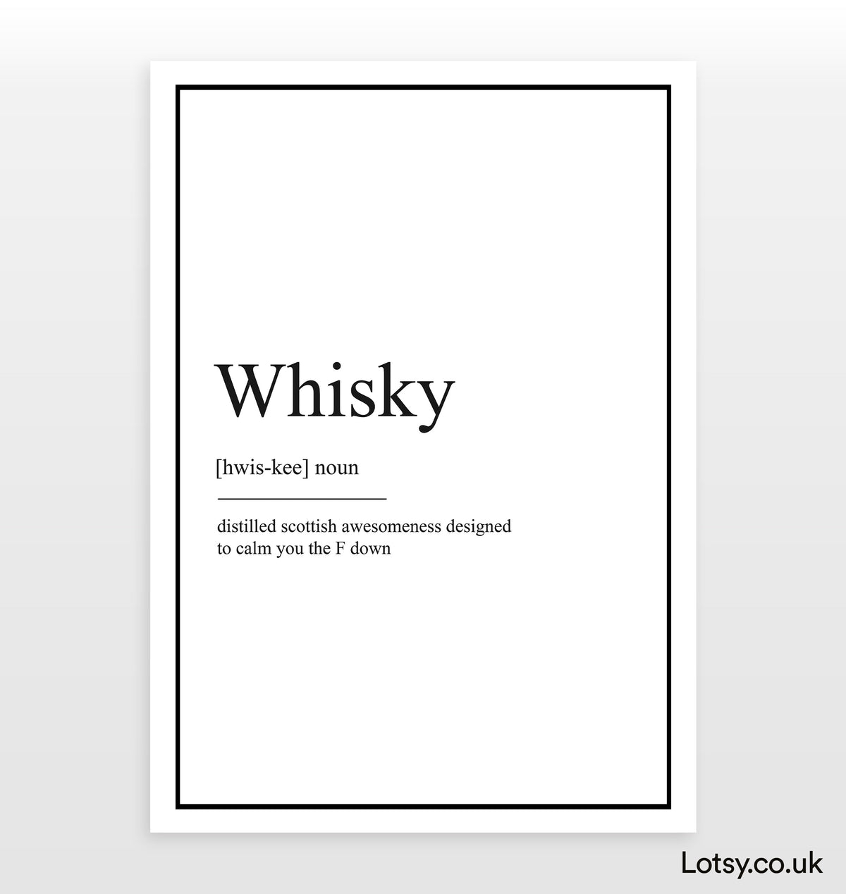 Whisky Definition Print — Lotsy.co.uk